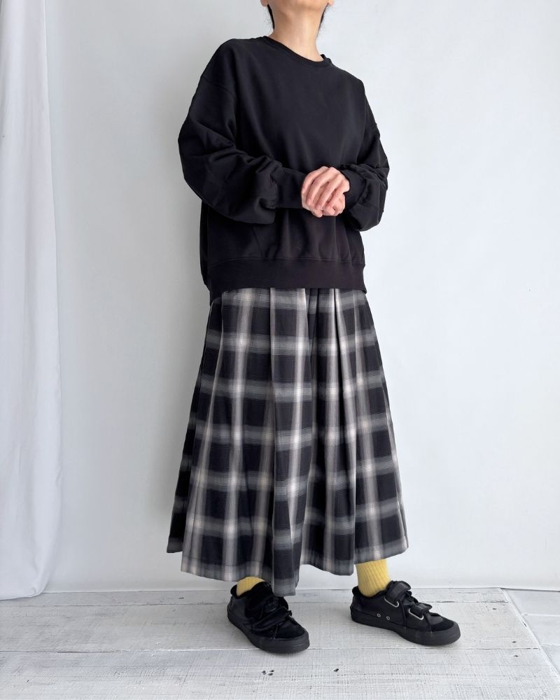 ABBY ハイゲージスウェットプルオーバー Black