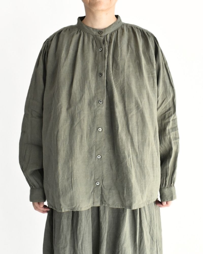 フレンチリネン シャツ Khaki