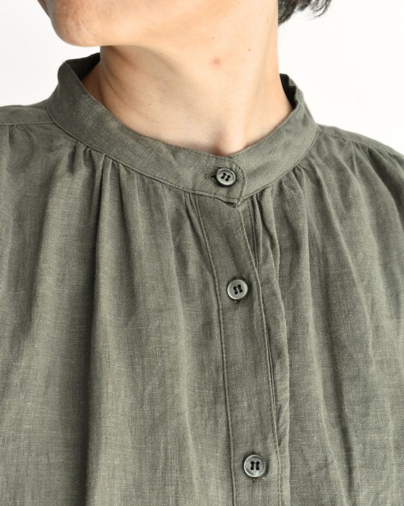 フレンチリネン シャツ Khaki