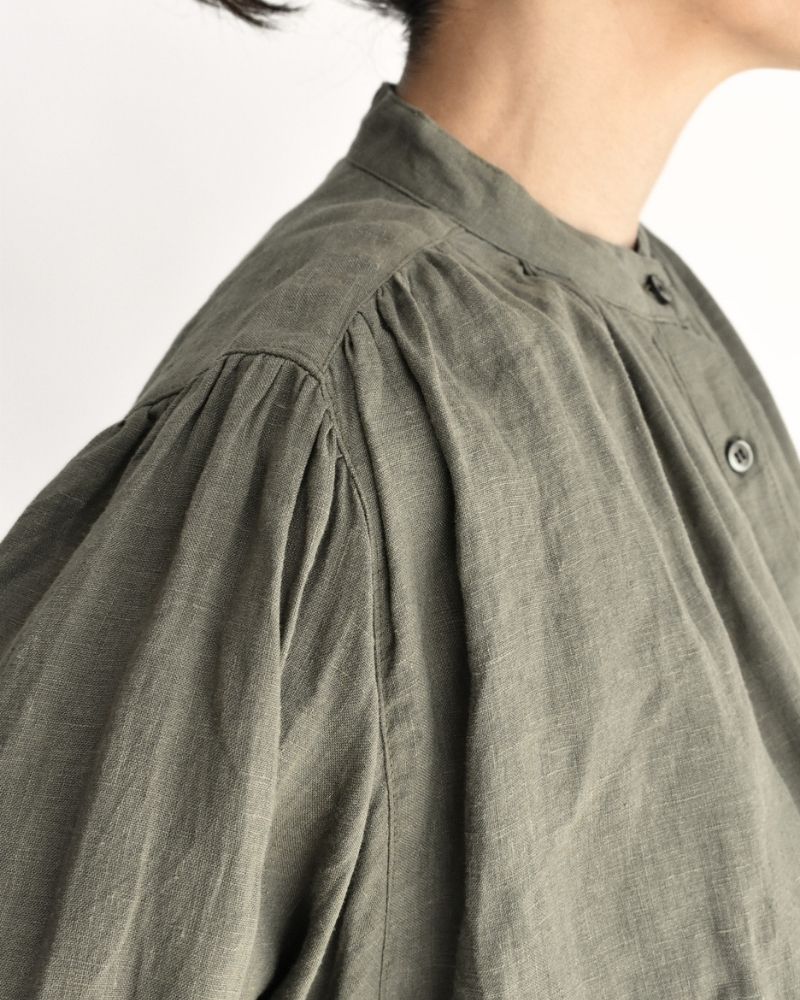 フレンチリネン シャツ Khaki