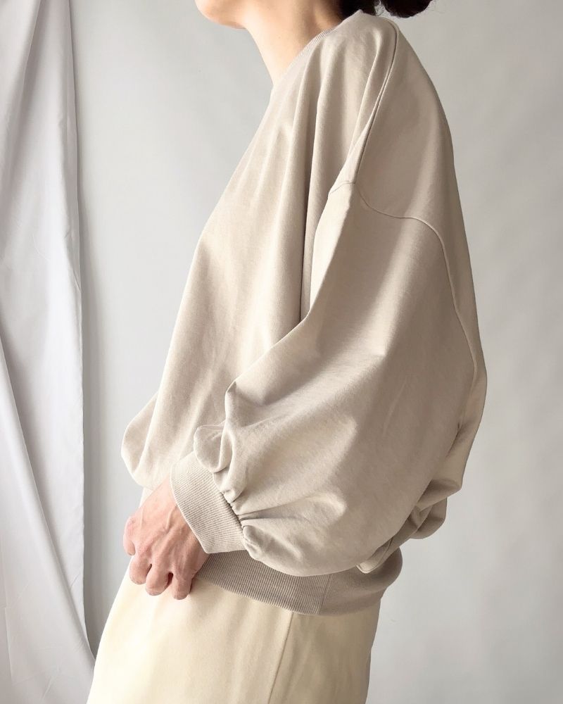 【sale】ドルマン裾リブプルオーバー Beige