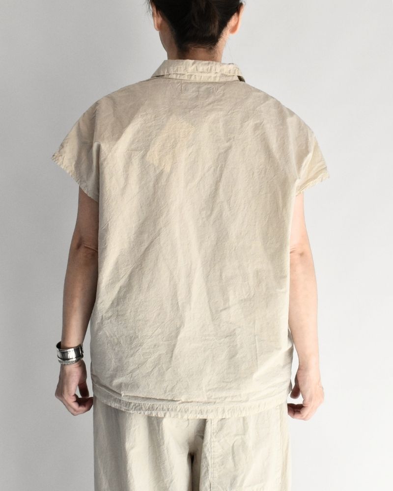 シュリンクフレンチスリーブシャツ Beige