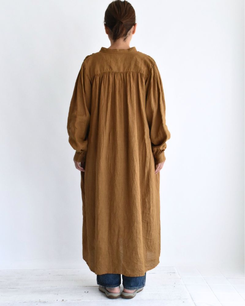 フレンチリネン ドレス Camel