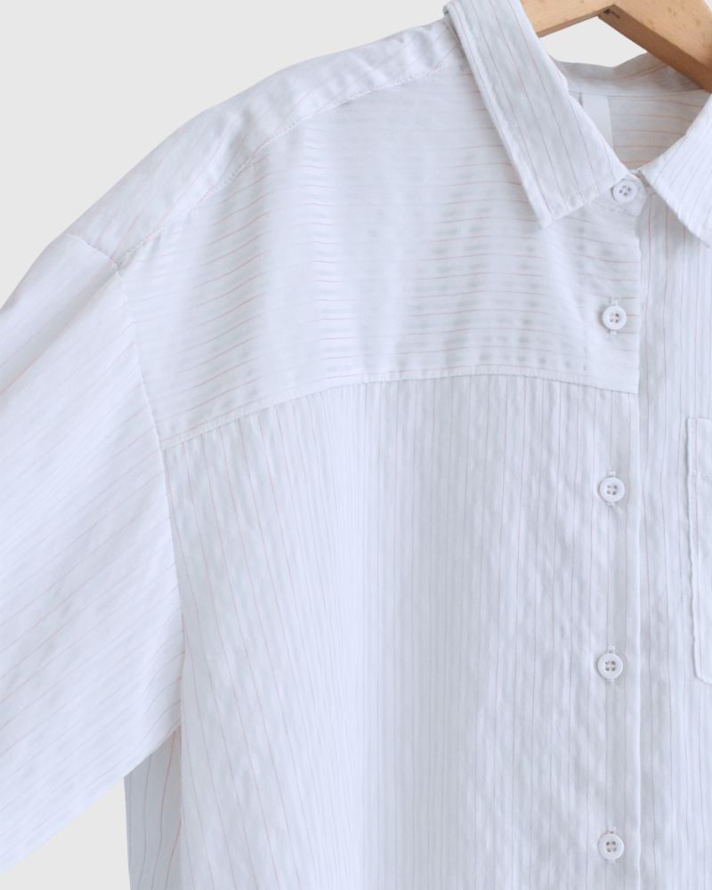 シアーストライプシャツ 'TESSA' OffWhite