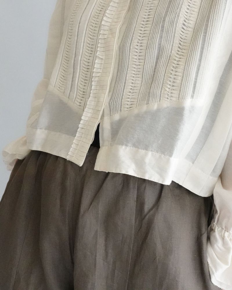 エアリーピンタックレースブラウス OffWhite