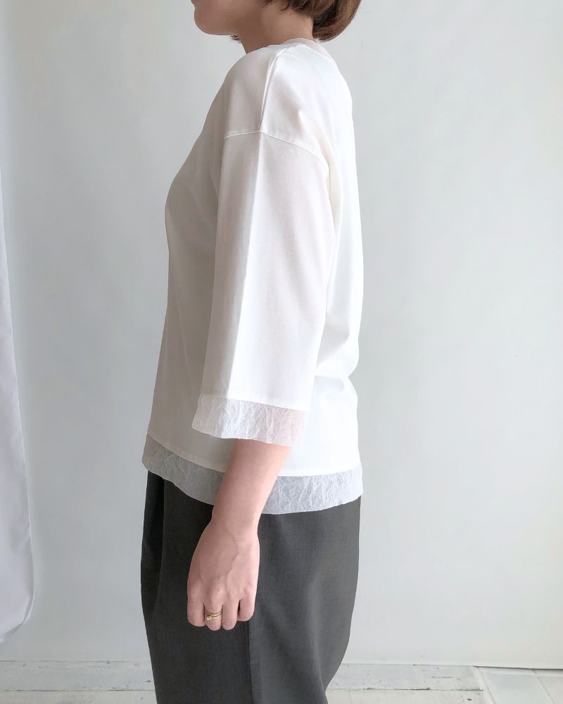 ANAIA SMOOTH/TULLE プルオーバー White