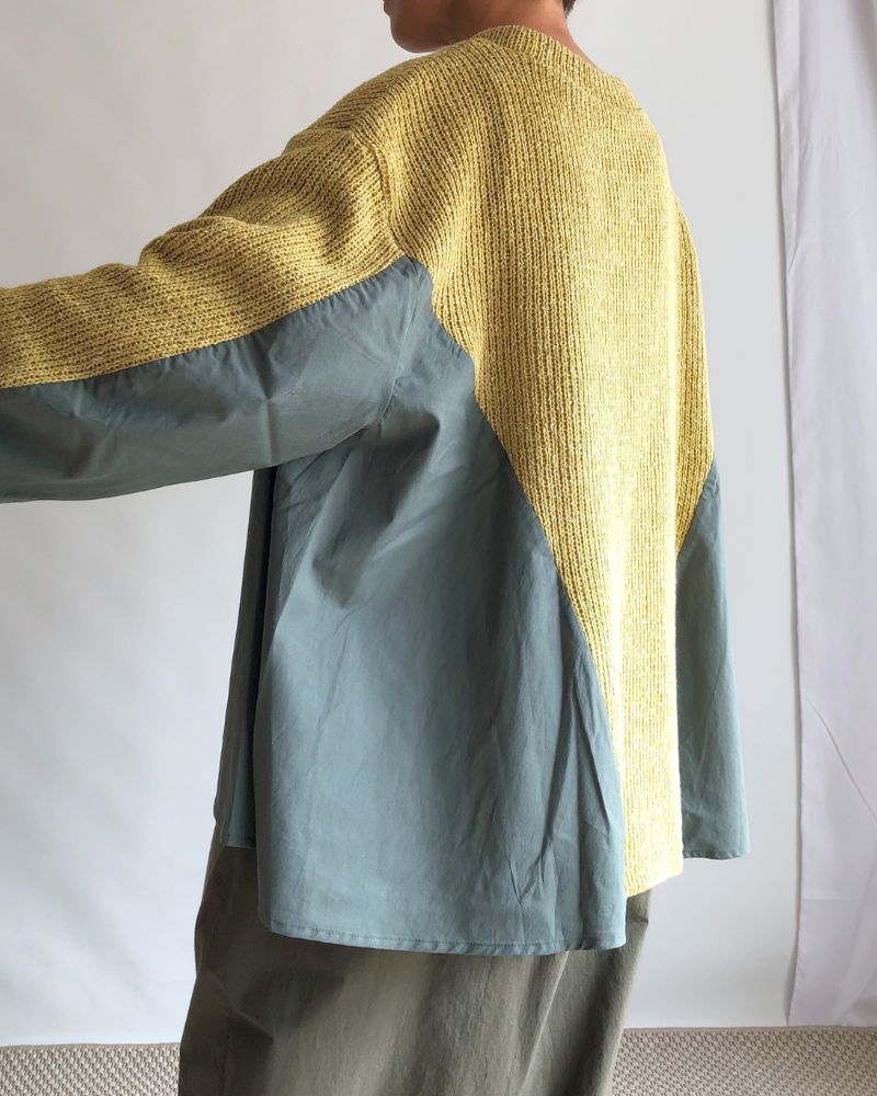 KNIT COMBI TOPS 'ORIAN' Yellow