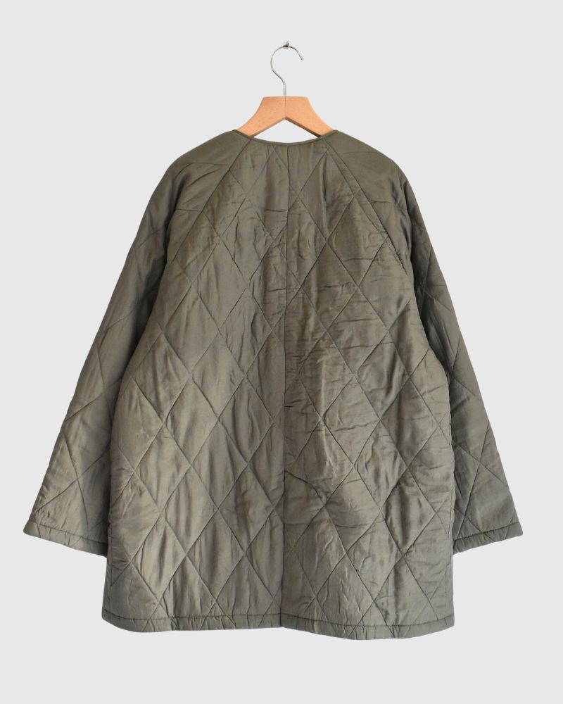 FRONT BUTTON SHORT COAT Olive