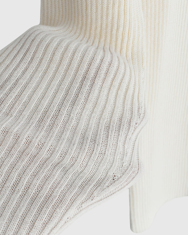 JAPAN WHOLEGARMENT リブニットプルオーバー Ivory