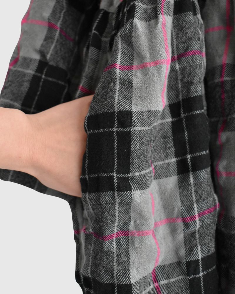 コットンウール チェックドレス Gray