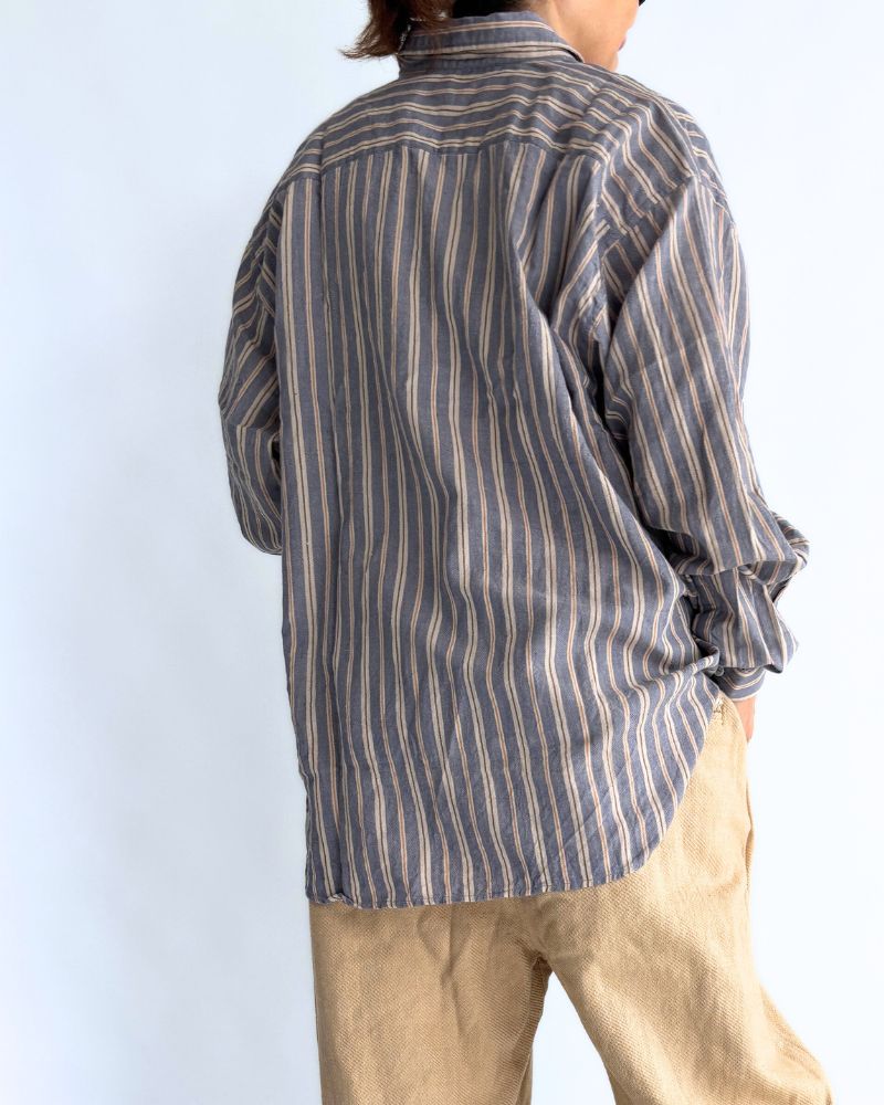 ベンガルストライプシャツ GrayBlue