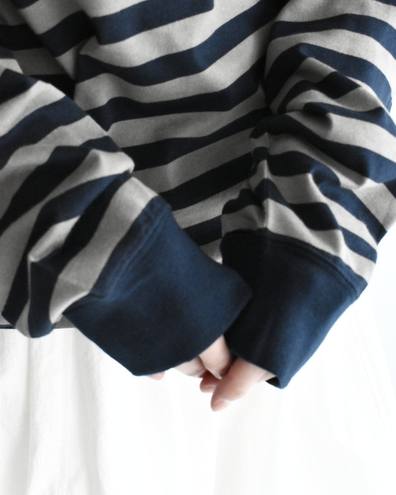 タック コクーンTシャツ Gray/Navy Border