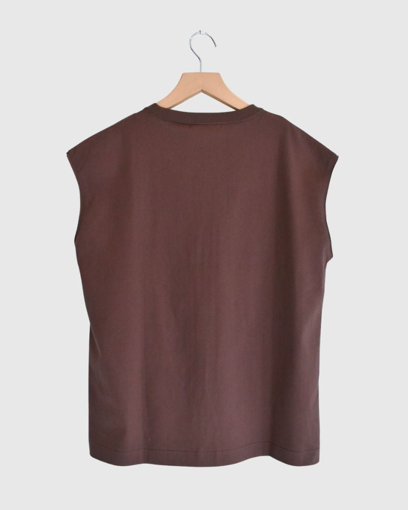 CALM フレンチスリーブTシャツ Brown