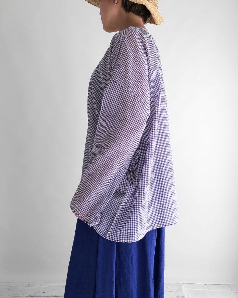 DROP SHOULDER SMOCK OffWhite/Purple