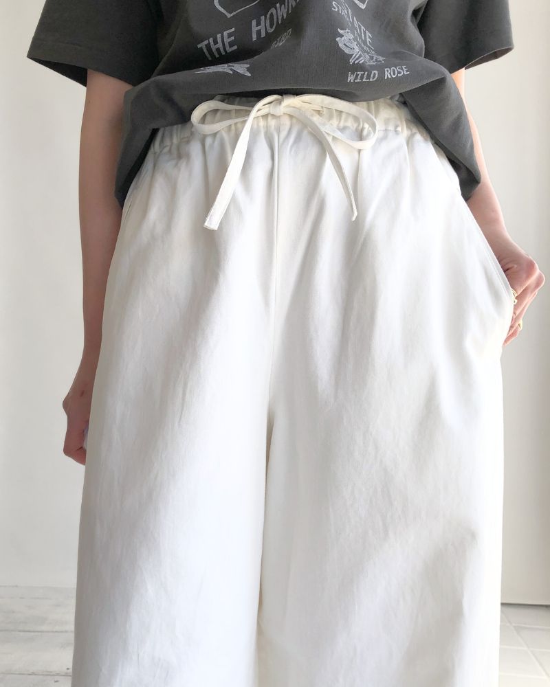サイドシームレスワイドパンツ White