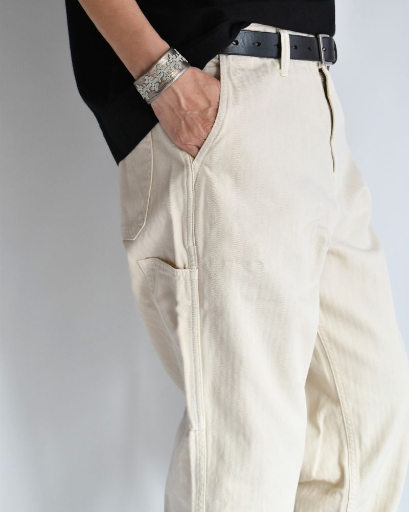 【sale】HERRINGBONE GARMENT DYE PT Ivory