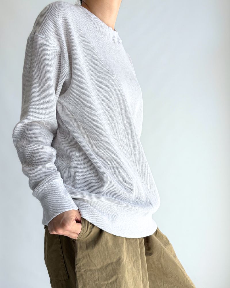 ワッフルロングスリーブTee OatmealGray