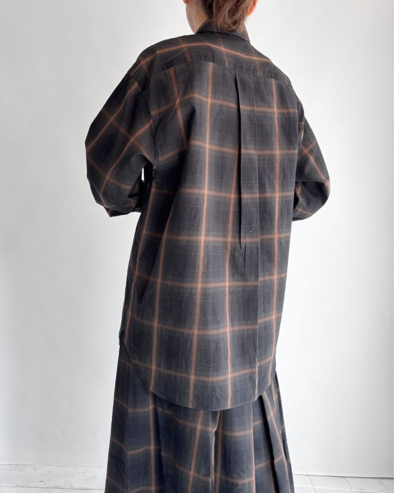 DORIS-W フリルブラウス BrownCheck