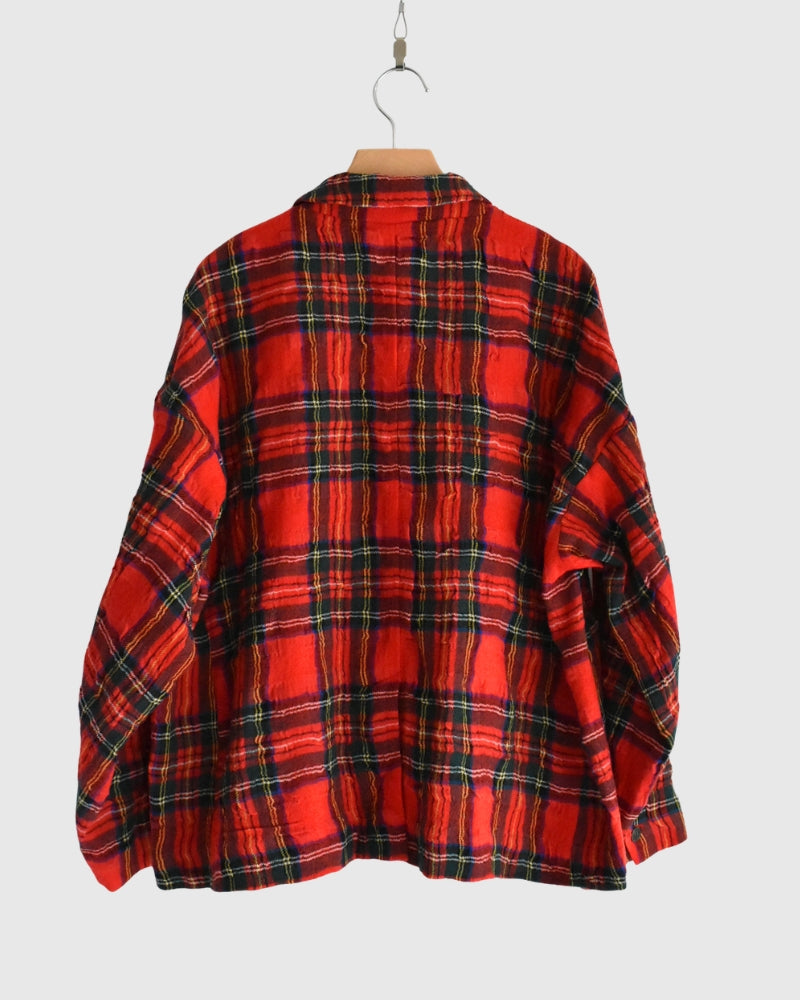 コットンウール タータンチェックジャケット Red