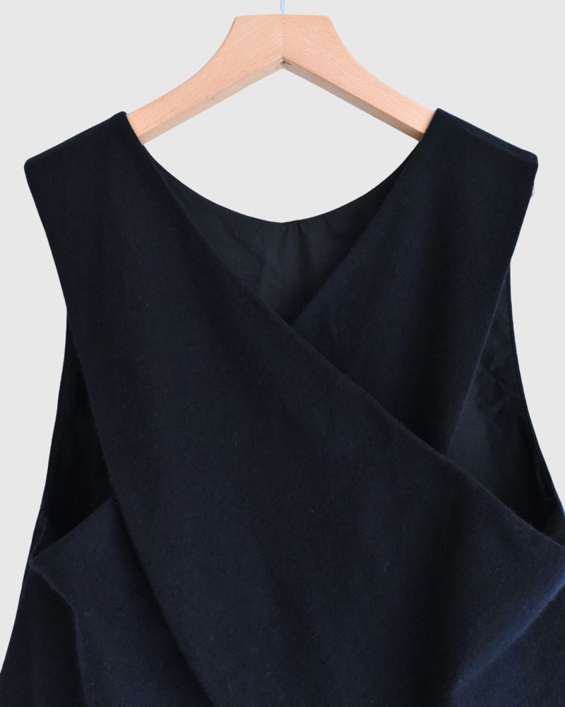 フラノウール クロスベスト Navy