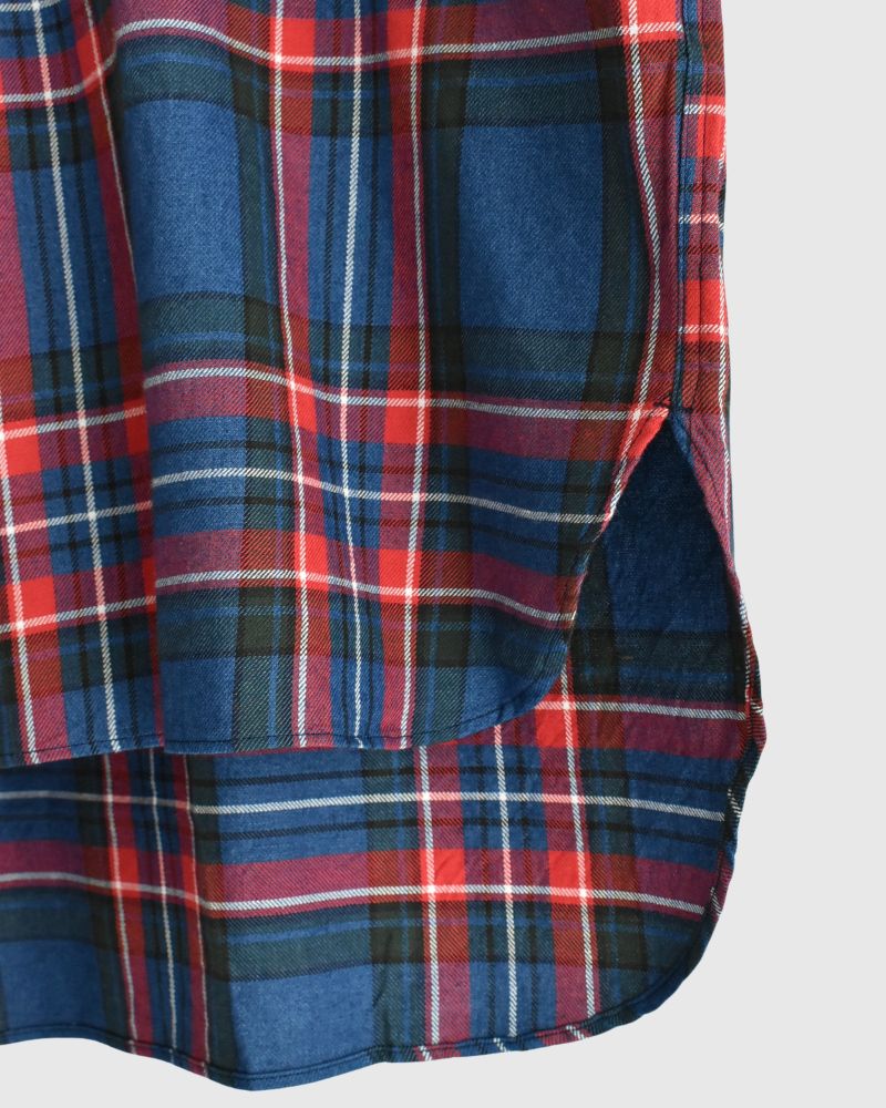 INDIGO タータン オーバーシャツ Blue