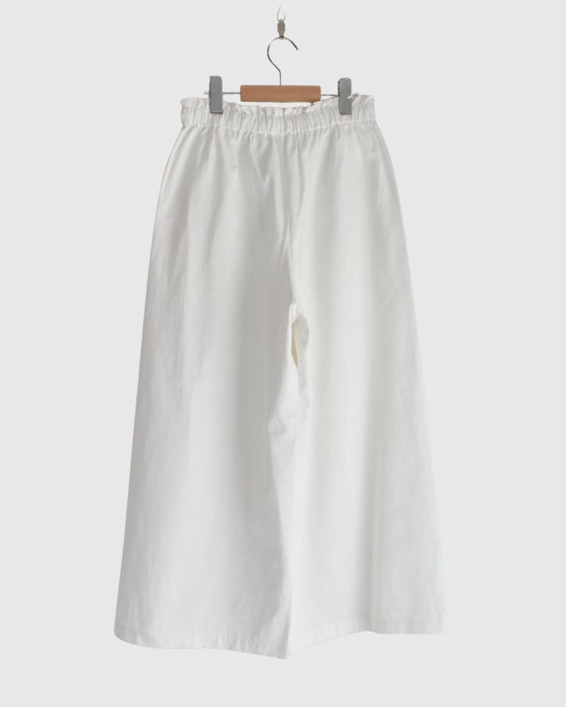 サイドシームレスワイドパンツ White