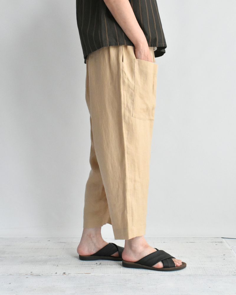 アシメポケットベイカーパンツ（LINEN） Beige