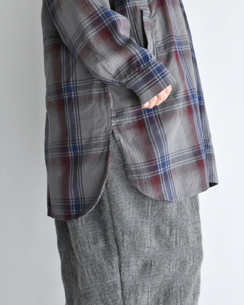 STAND COLLAR SHIRT Blue