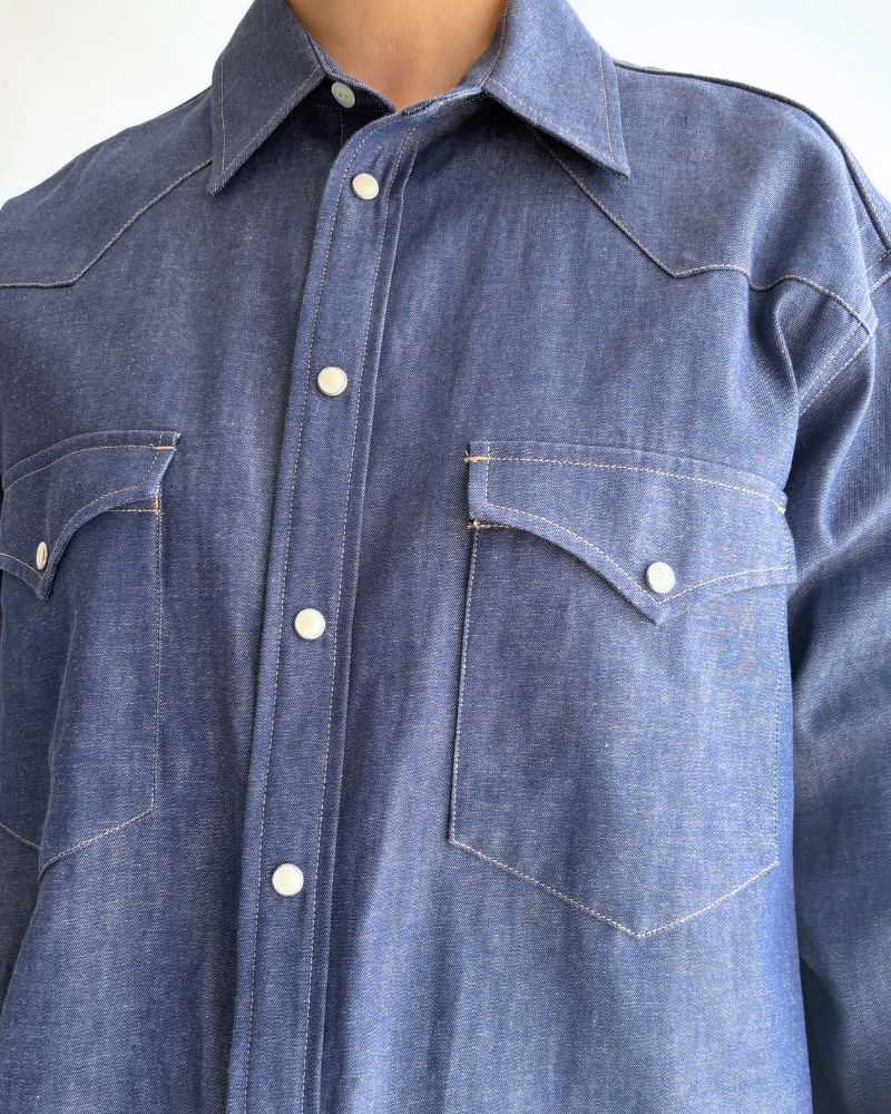 BRENDA-DENIM ウエスタンシャツ Blue