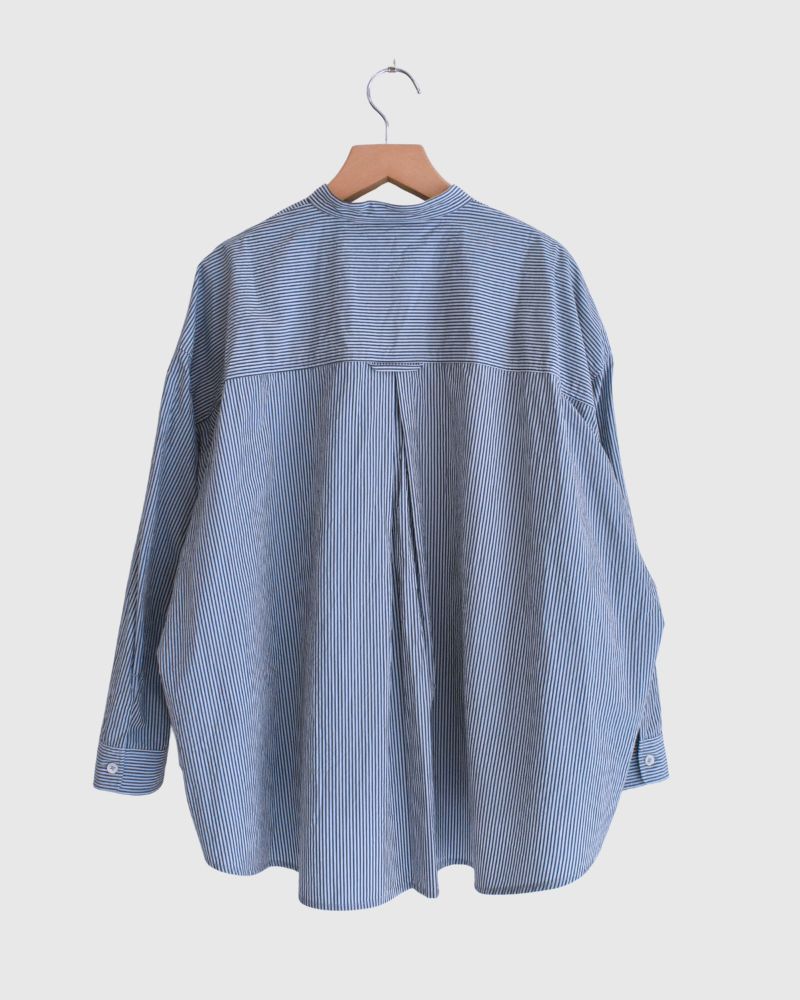 バンドカラービックシャツ Sax/Navy