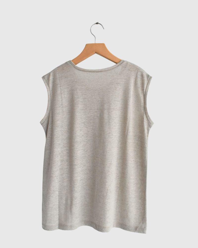クルーネック ノースリーブTシャツ Natural