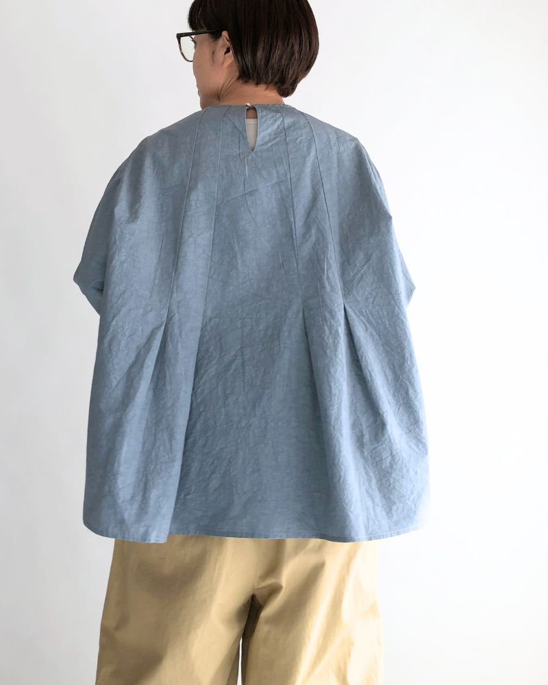 タックブラウス GrayishBlue