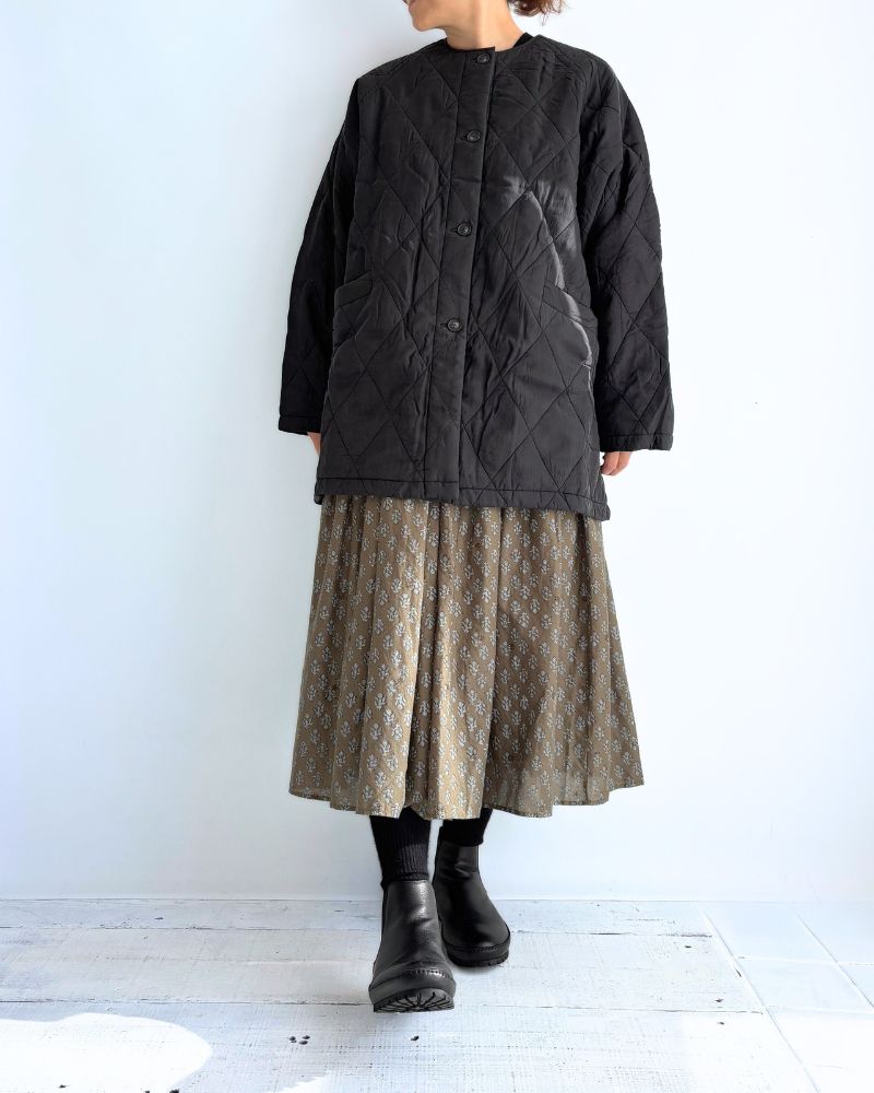 FRONT BUTTON SHORT COAT Black