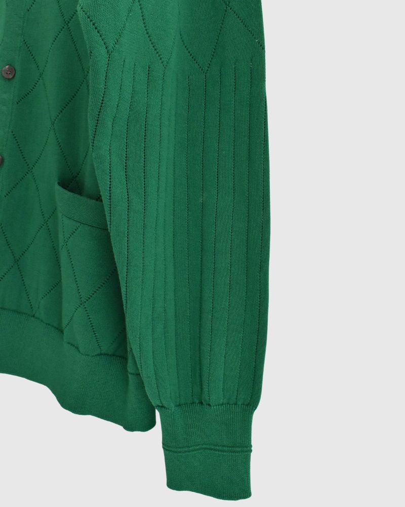 透かし編みニットカーディガン 'EMILY' Green