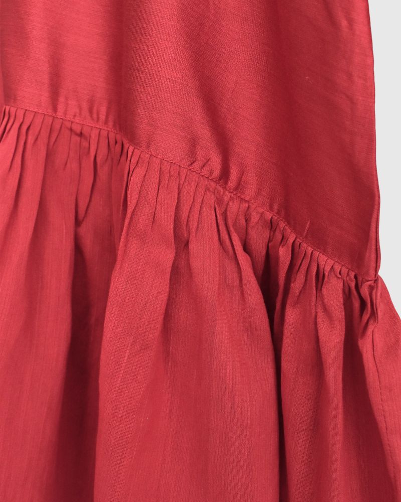 RAHASTHAN TUCK GATHERED PULLOVER Red