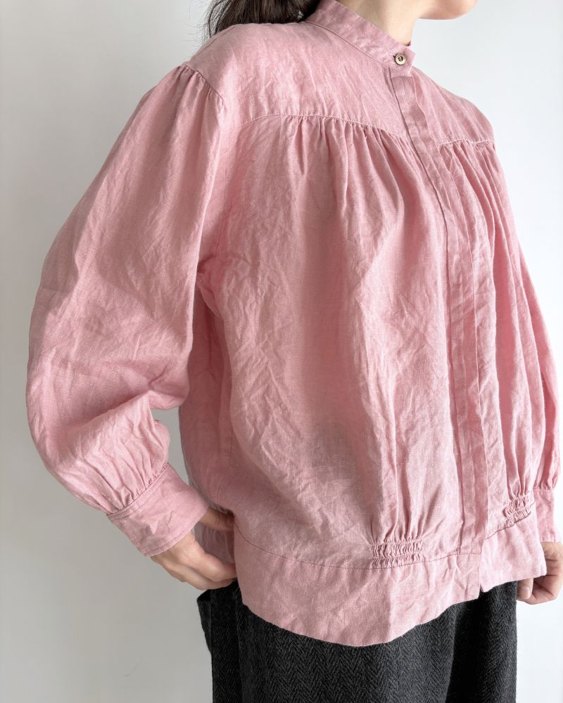 Linen Gather Shirt Pink