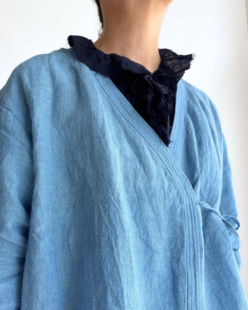 インディゴリネン カシュクールシャツ LightBlue