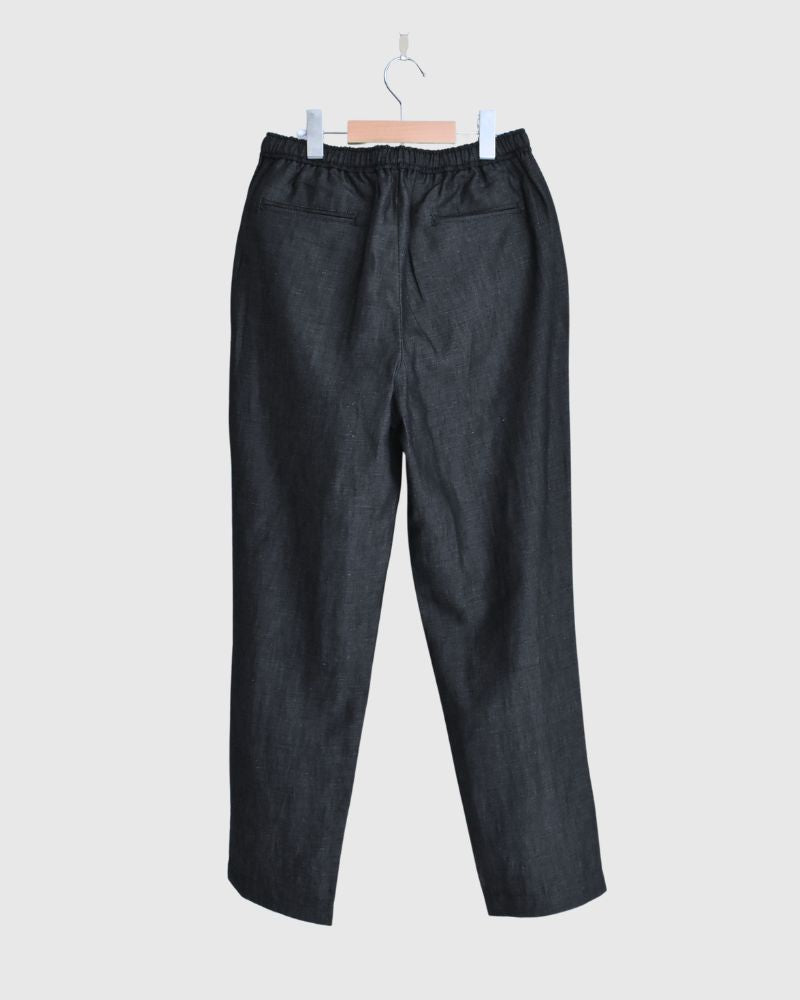 COTTON/LINEN DENIM EASY TAPERED PANTS Navy