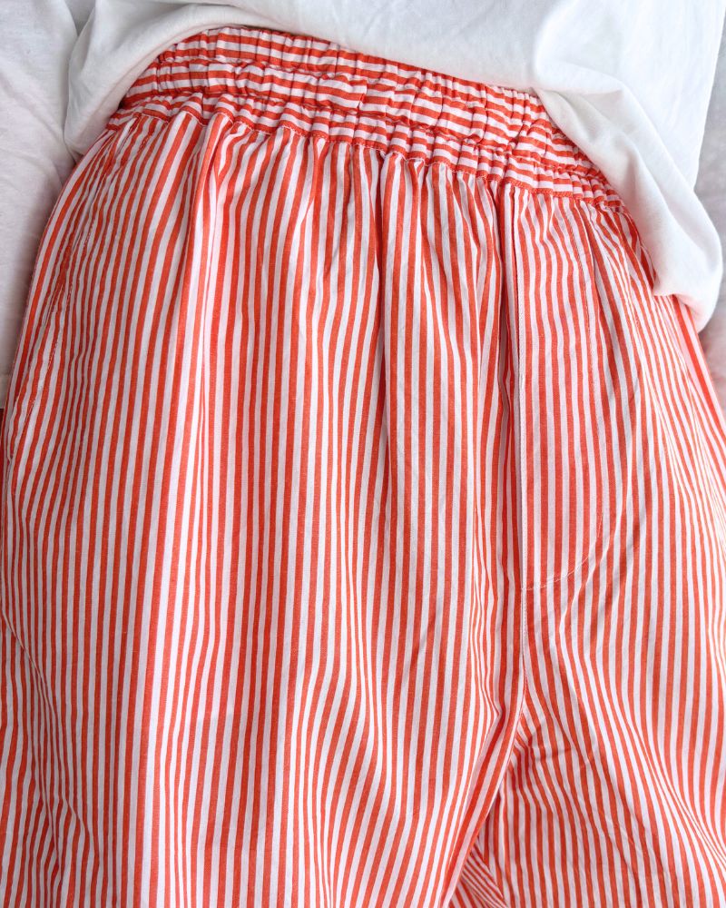 POPLIN STRIPE EASY PANTS OrangeStripe