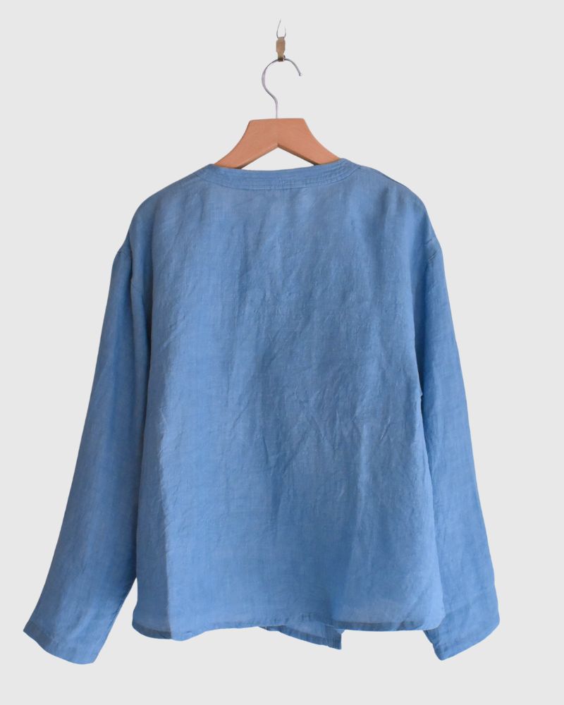 インディゴリネン カシュクールシャツ LightBlue