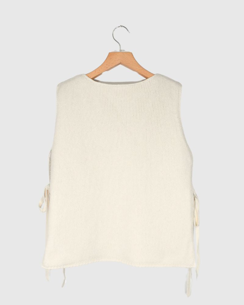 LIBERTY LINING STRING KNIT VEST Milk