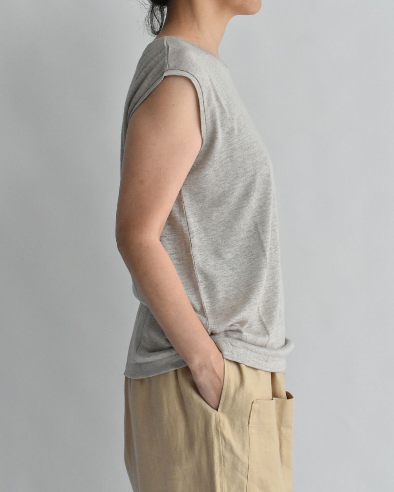 クルーネック ノースリーブTシャツ Natural