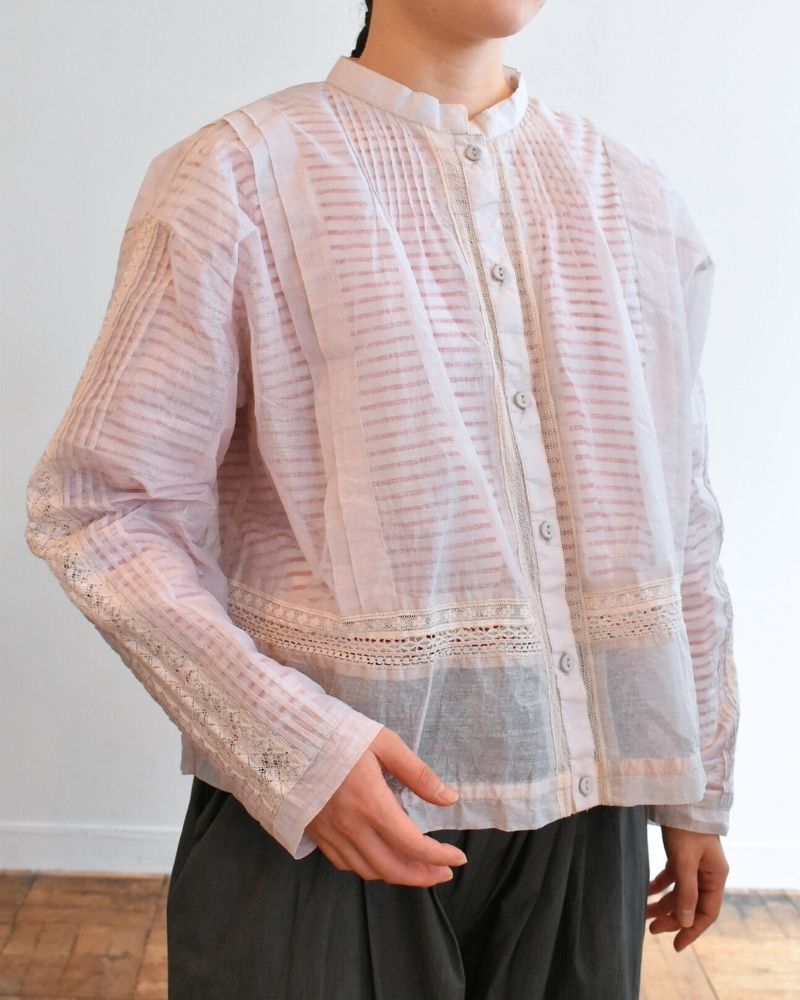 【予約】MS/F RS001 エアリーピンタックレースブラウス（9月初旬 - 9月中旬）