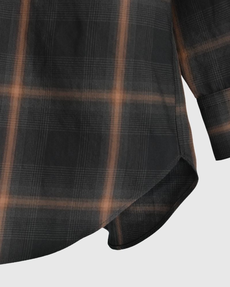 DORIS-W フリルブラウス BrownCheck