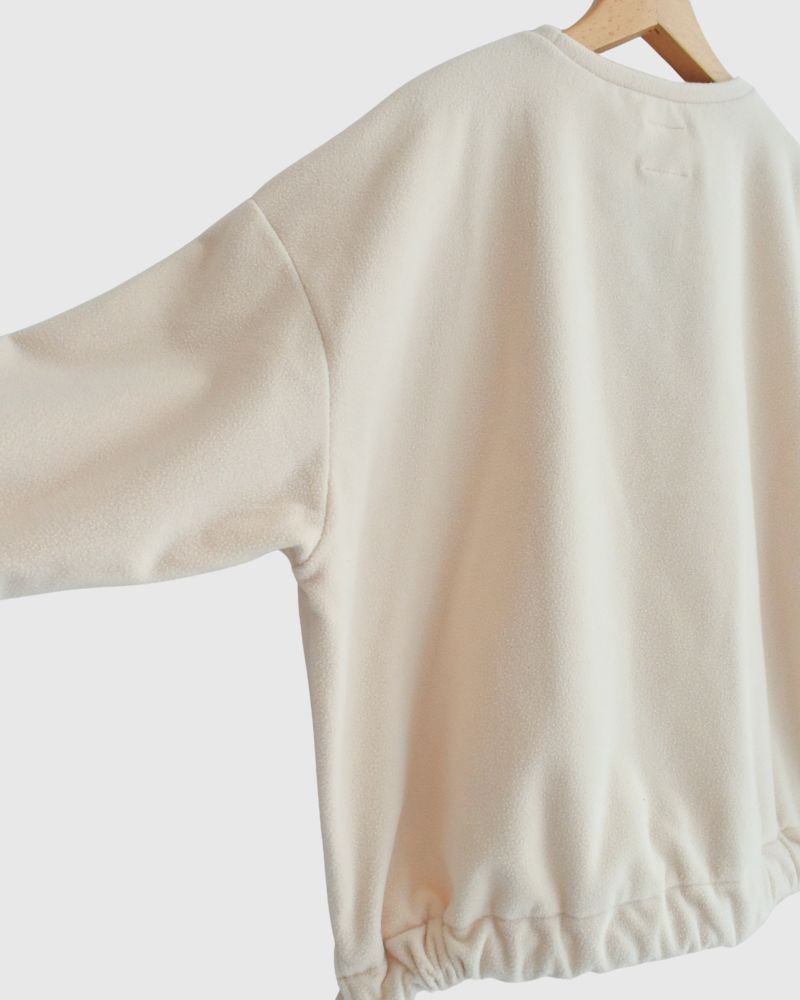 フリース ヘムリボンプルオーバー Milk