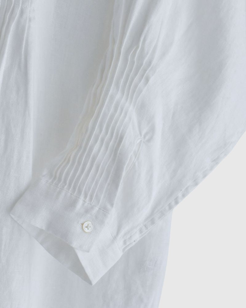 リネンタックシャツドレス White