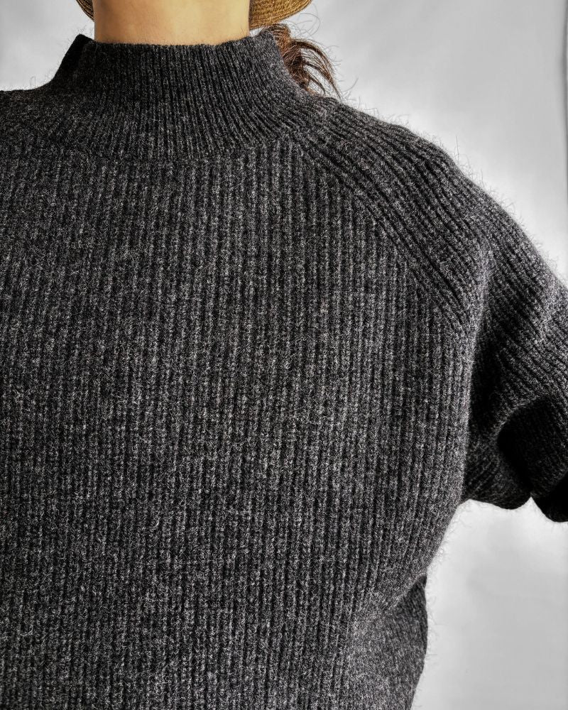 JAPAN RIDGE KNITTING PULLOVER Charcoal