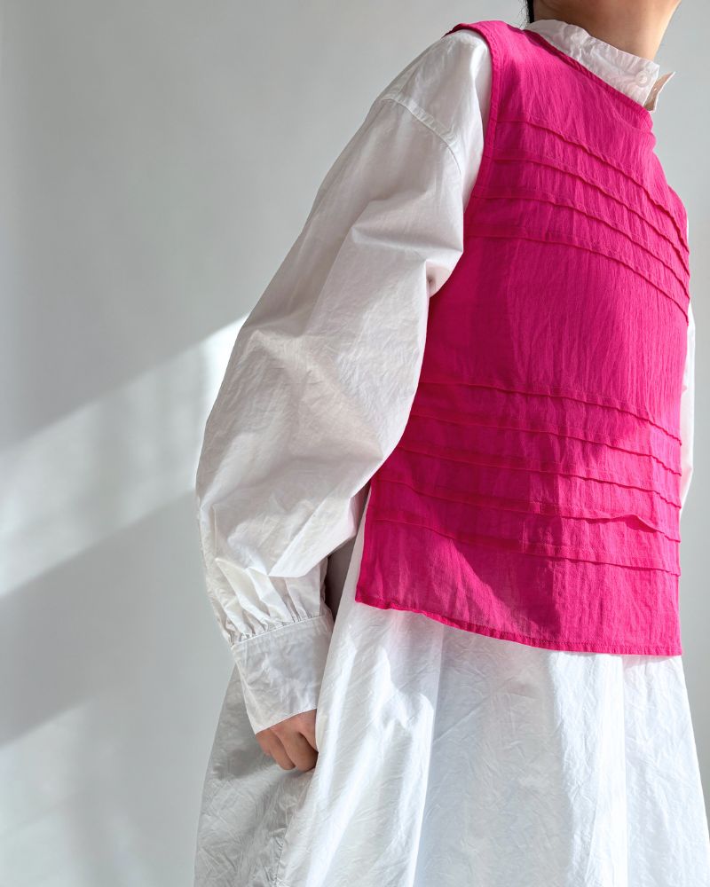 ボイル スリーブレスタックブラウス Pink