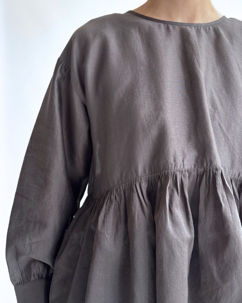 RAHASTHAN TUCK GATHERED PULLOVER Gray