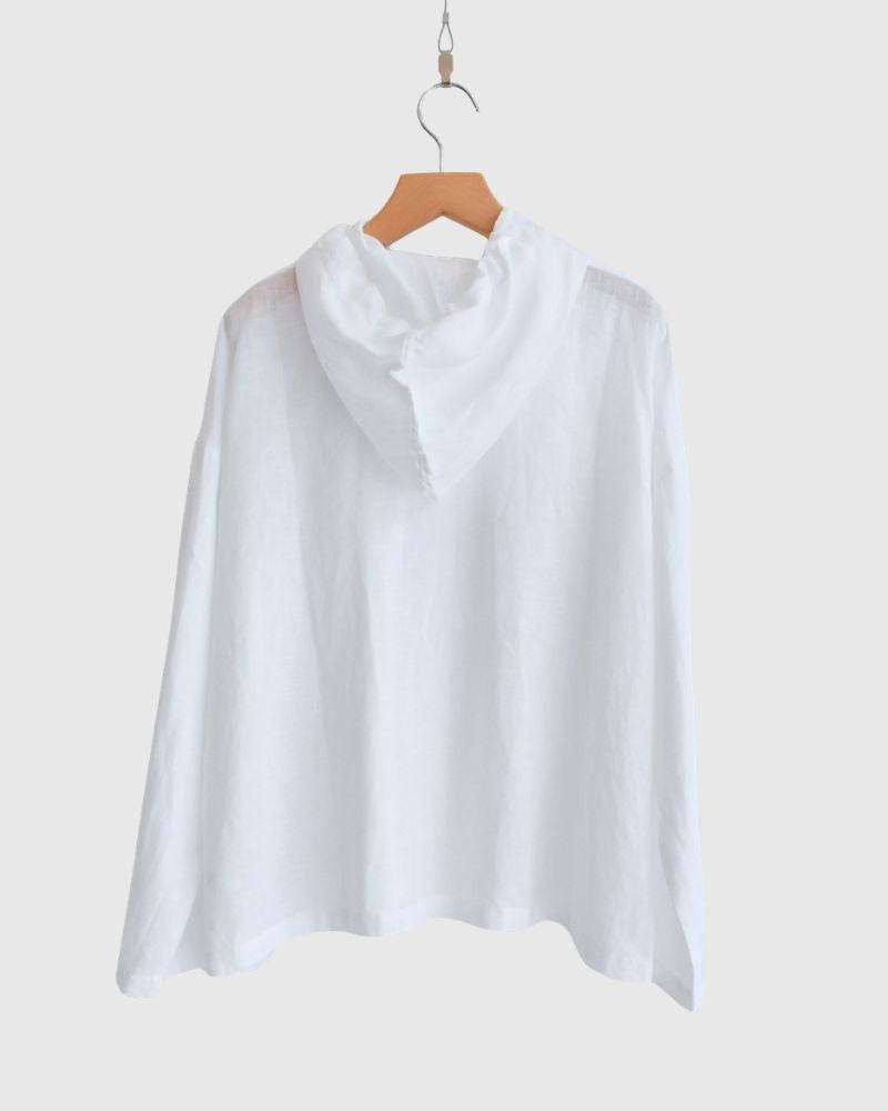 フーディシャツ（LINEN） White